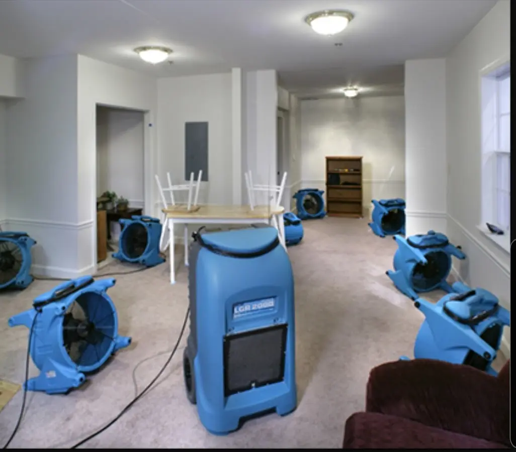 Air movers and dehumidifier setup for Water Extraction & Removal in Powdersville